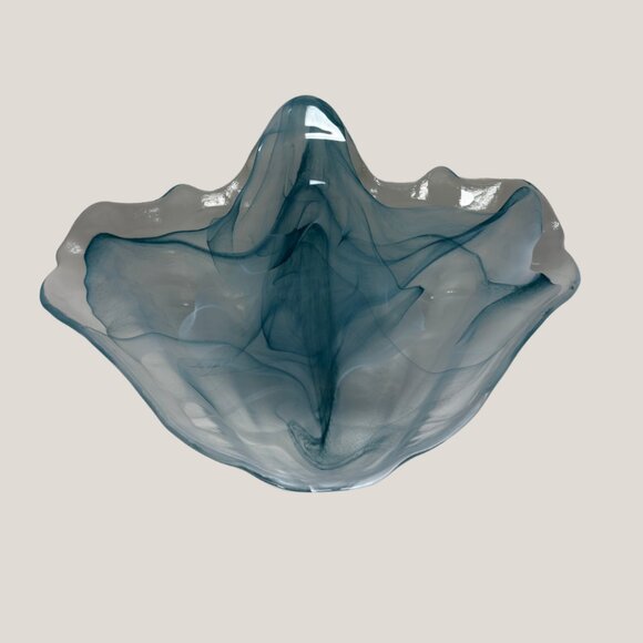 Art Deco Blue-Gray Glass Centerpiece - Picture 2 of 8